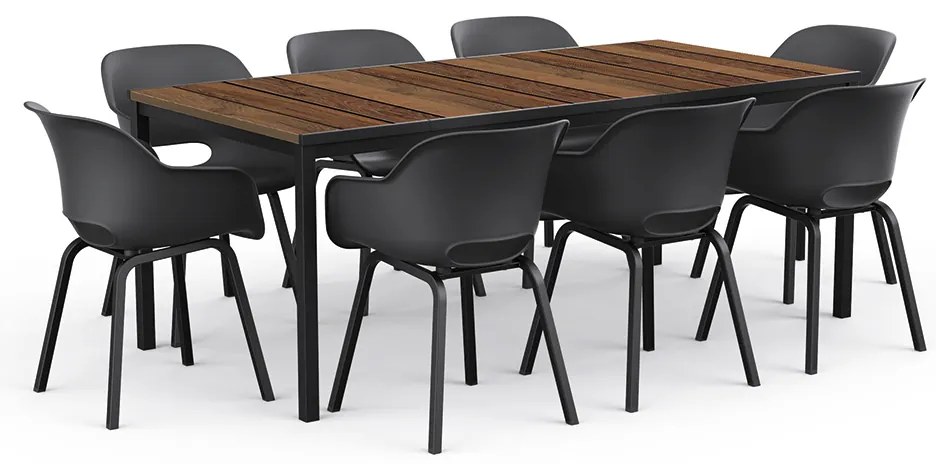 Záhradný stôl Keter Porto 200 walnut black steel