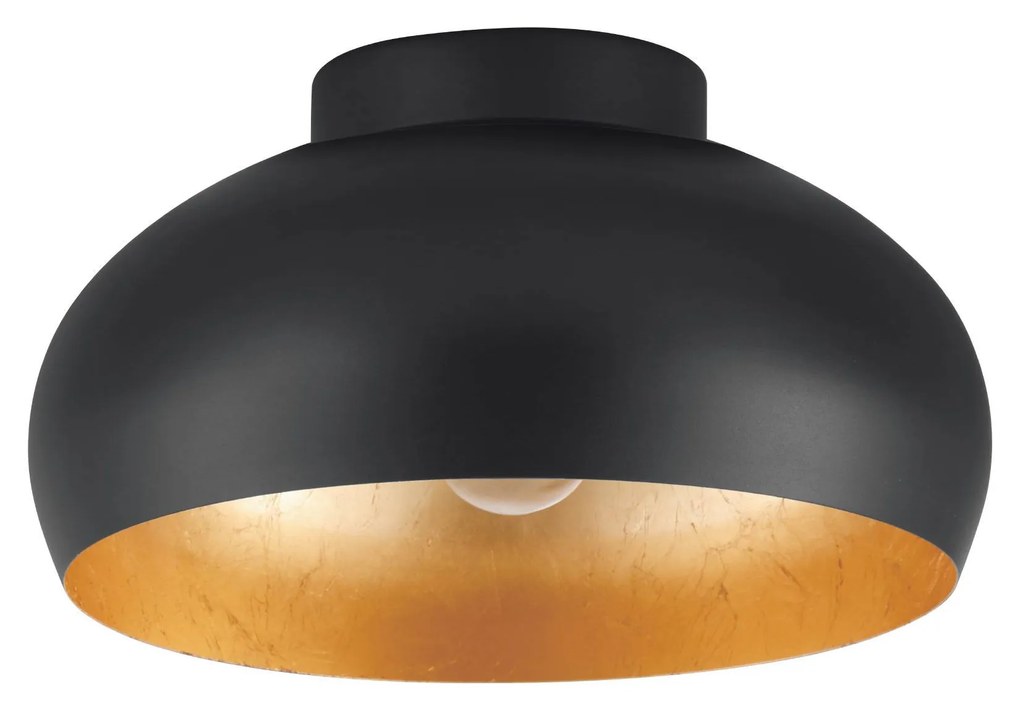 EGLO Moderné stropné svietidlo MOGANO 2, 1xE27, 40W, okrúhle, 28cm, čierne, zlaté