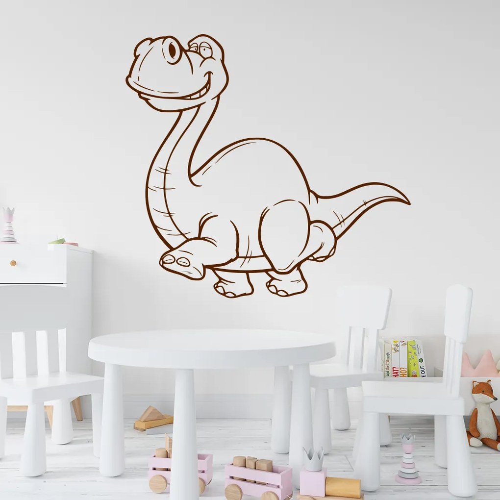 Veselá Stena Samolepka Brontosaurus Farba: fialová, Veľkosť: 100 x 93 cm