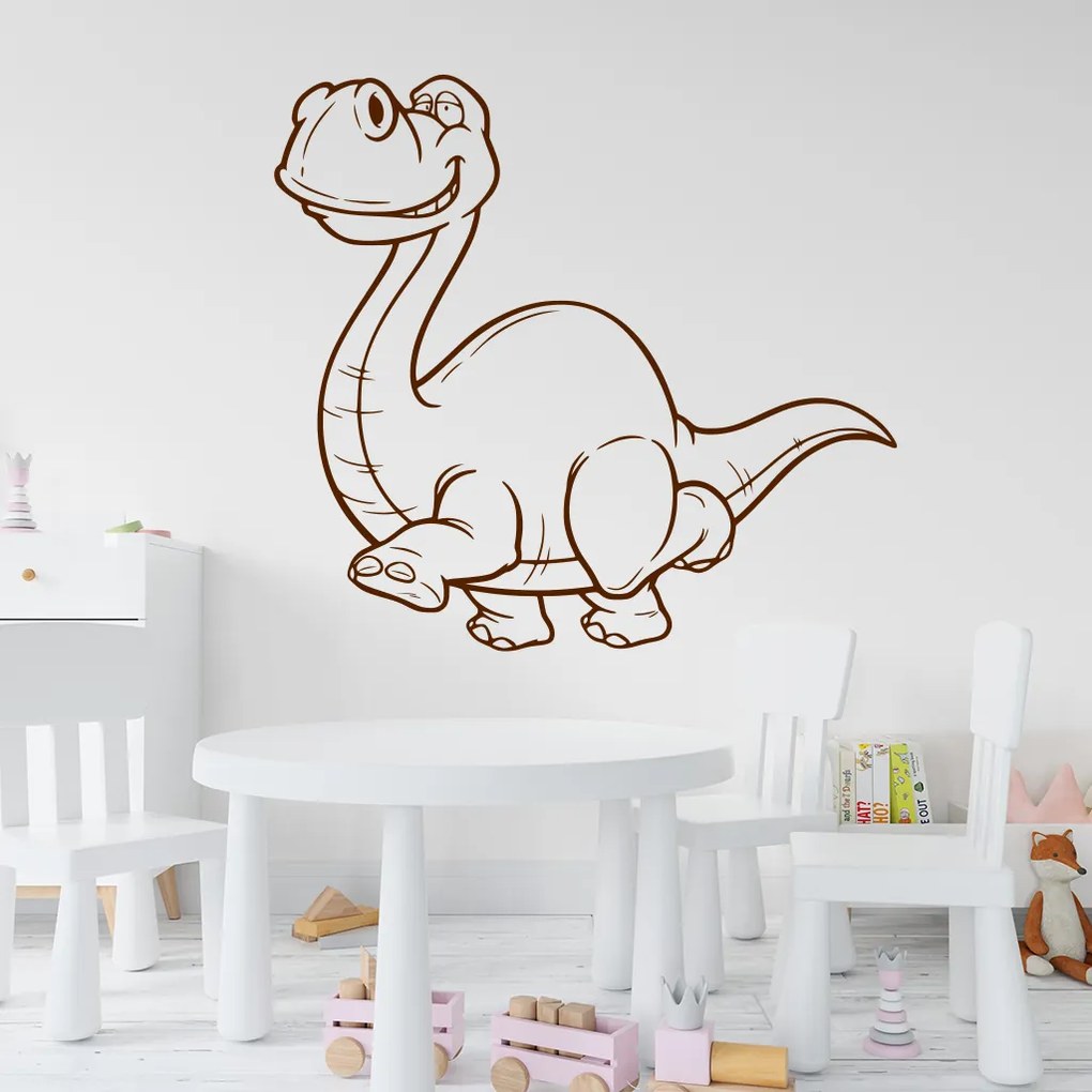 Veselá Stena Samolepka na stenu na stenu Brontosaurus Farba: černá