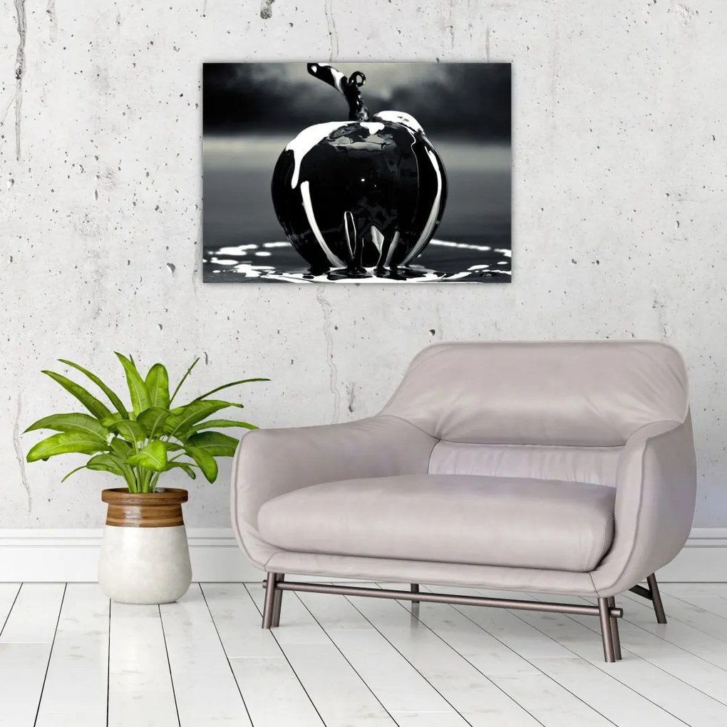 Sklenený obraz čierneho jablká (70x50 cm)
