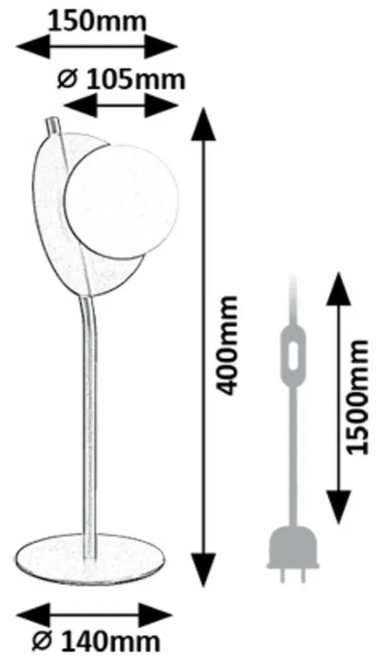 Rabalux 74221 dizajnová stolná lampa Jules, G9, 1x max. 5W, IP20
