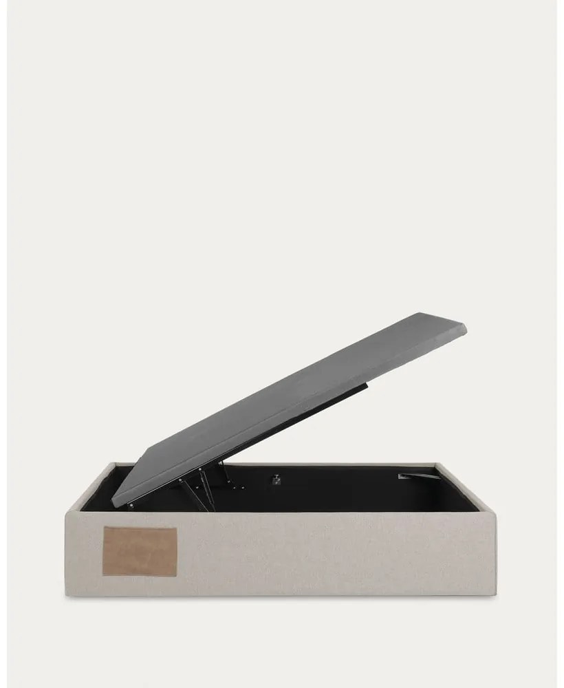 Béžová čalúnená jednolôžková posteľ s úložným priestorom 90x190 cm Matters – Kave Home