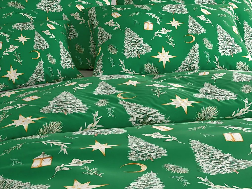 Obliečky z mikrovlákna GREEN CHRISTMAS zelené Rozmer obliečky: 70 x 90 cm | 140 x 220 cm