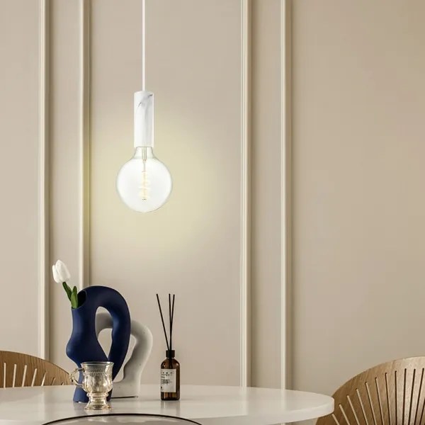 Luster na lanku SAGA 1xE27/40W/230V mramorová