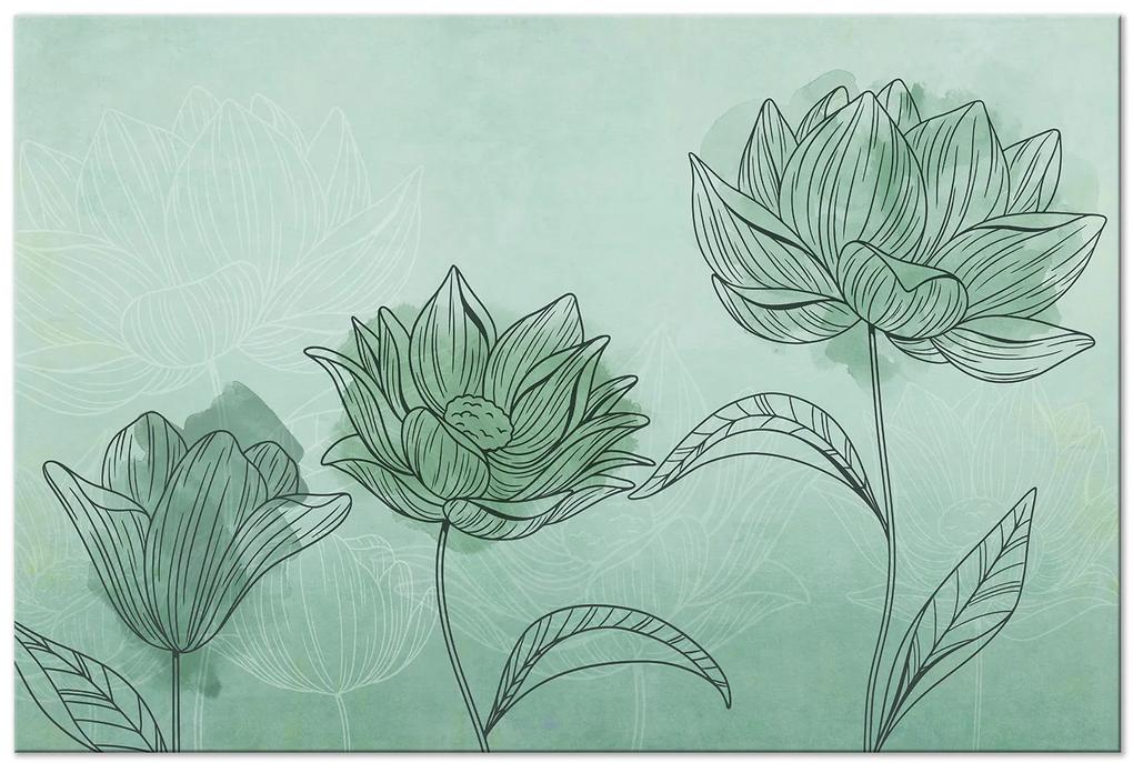 Artgeist Obraz - Three Flowers (1 Part) Wide Veľkosť: 120x80, Verzia: Standard