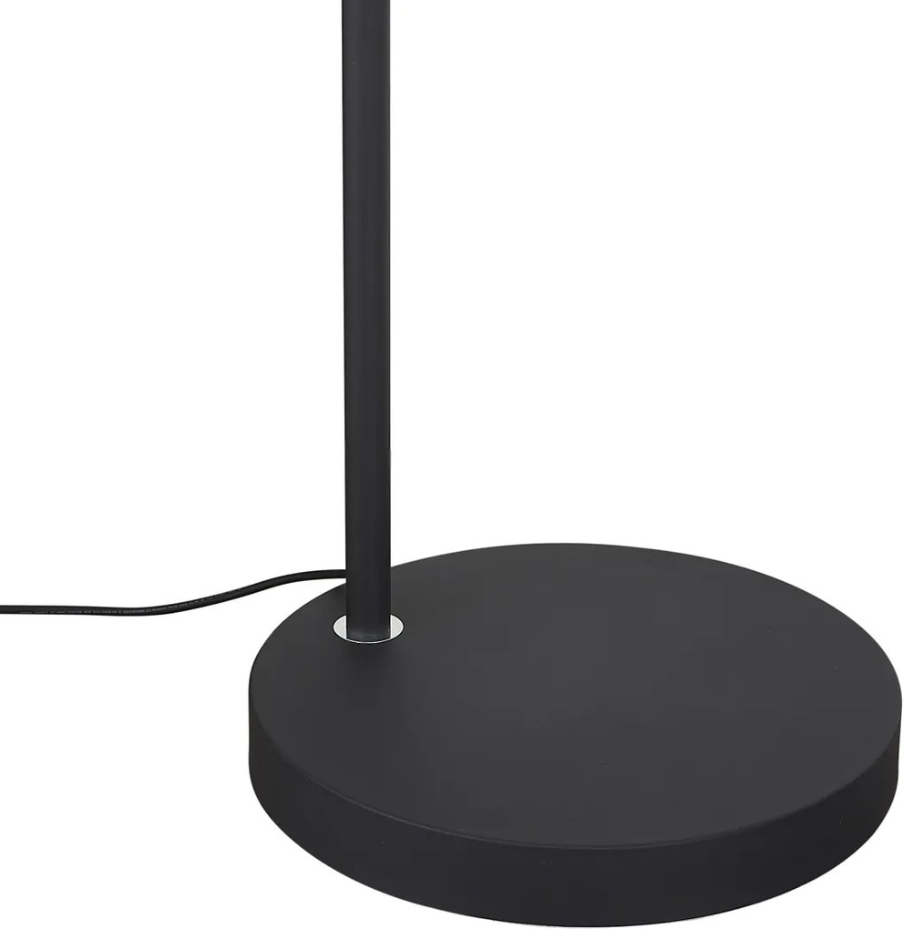 Japandi vonkajšia stojaca lampa čierna s tienidlom z lana IP44 - Arc Jayla