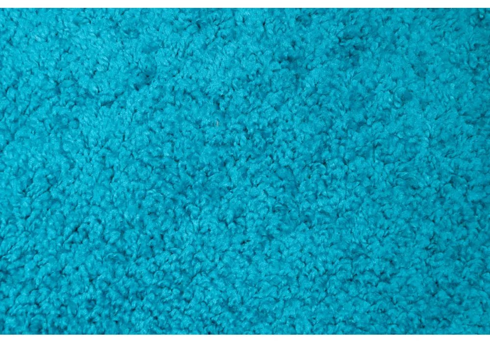 Kusový koberec Shaggy Parba tyrkysový atyp 80x200cm