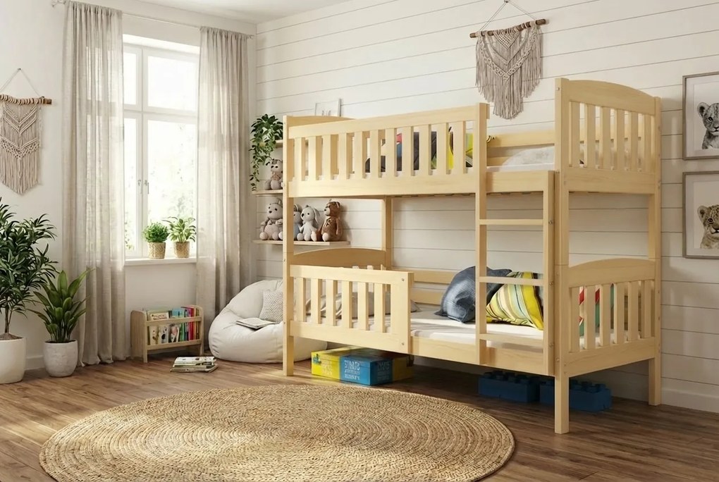 Poschodová posteľ KUBO 200x90 borovica (bez zásuvky)