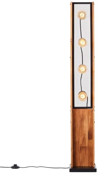 Brilliant - Stojacia lampa CALANDRA 4xE27/42W/230V borovica