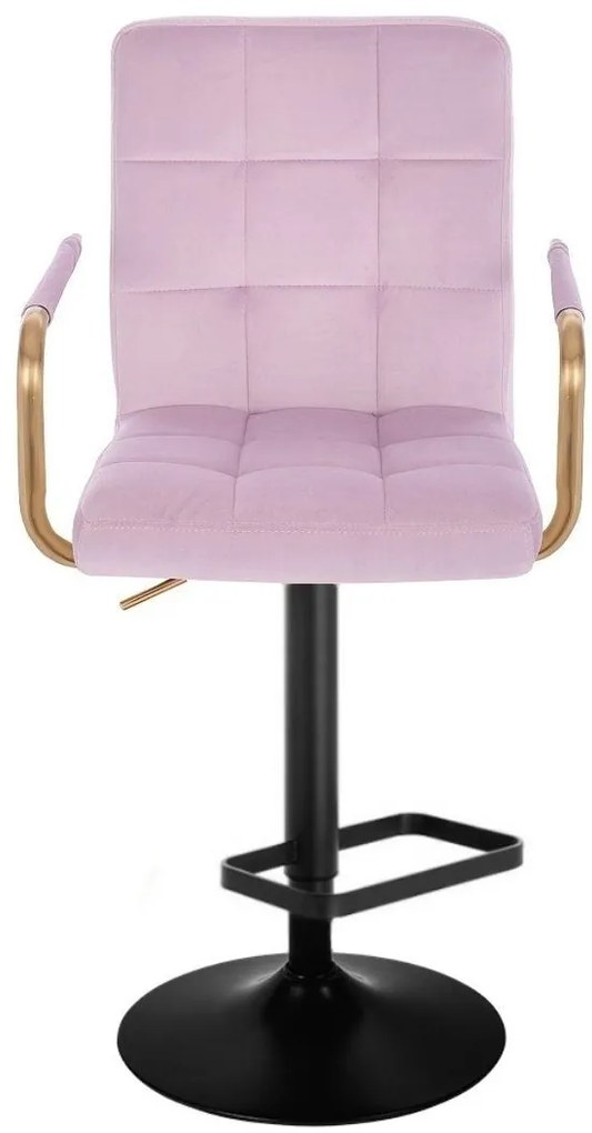 LuxuryForm DESIGN Barová stolička VERONA GOLD VELUR na čiernom tanieri - levanduľa