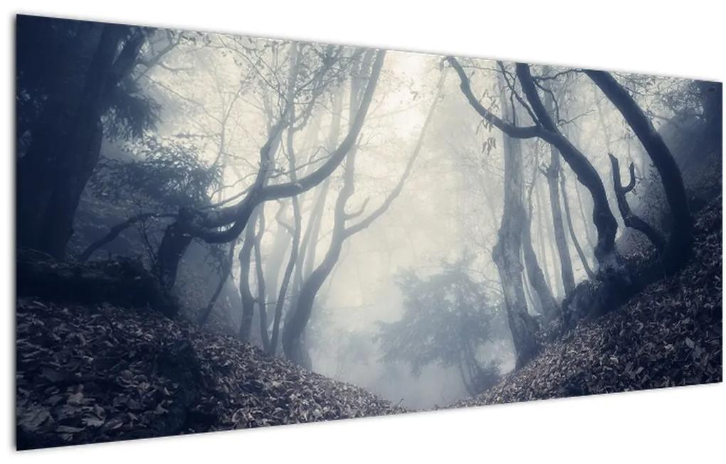 Obraz - Les v hmle (120x50 cm)