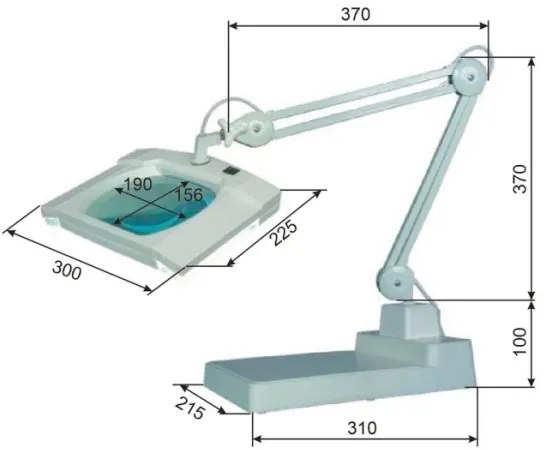 LED Stolná lampa s lupou LED/12W/12/230V