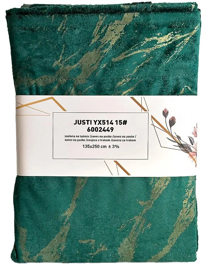 Záves na páske Velvet Justi YX514/15 135x250 cm cm zelený