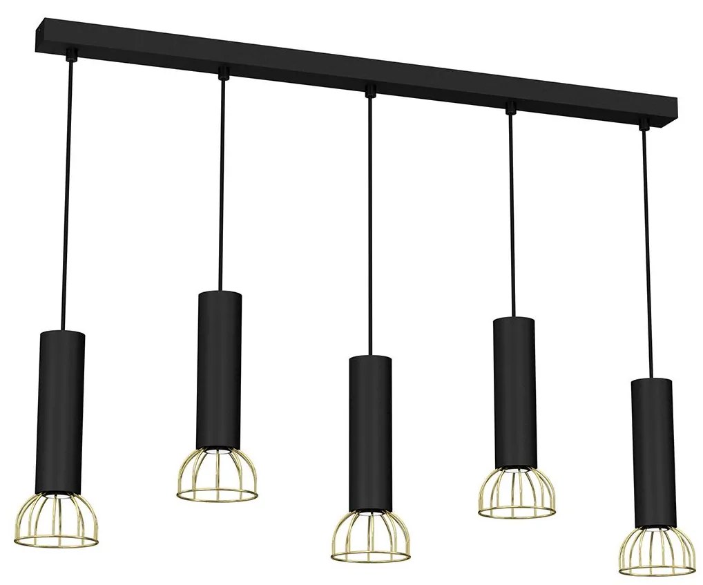 Luster na lanku DANTE 5xGU10/25W/230V čierna/zlatá
