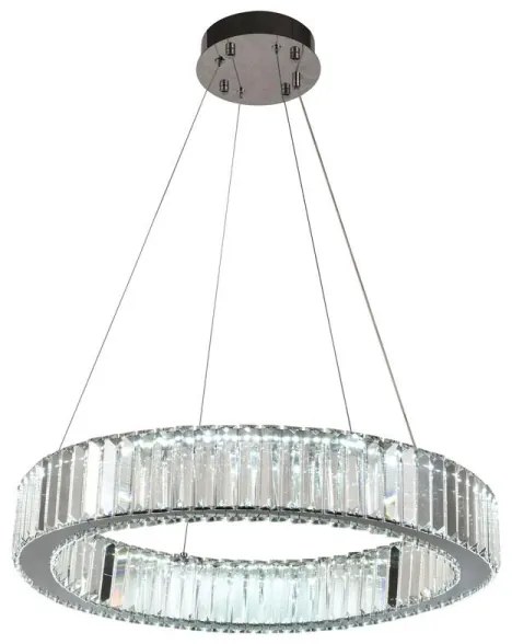 LED Stmievateľný luster na lanku LED/40W/230V 3000-6500K chróm + diaľkové ovládanie