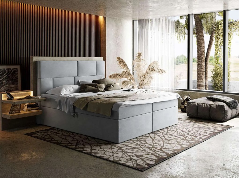 Čalúnená manželská posteľ s matracom ZAYNAH 180 x 200 cm