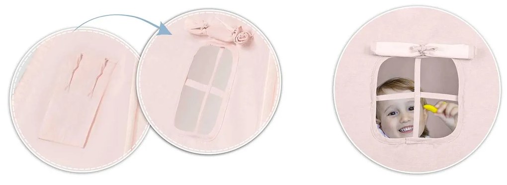 Detský stan típí Nukido NK-406 - svetloružový