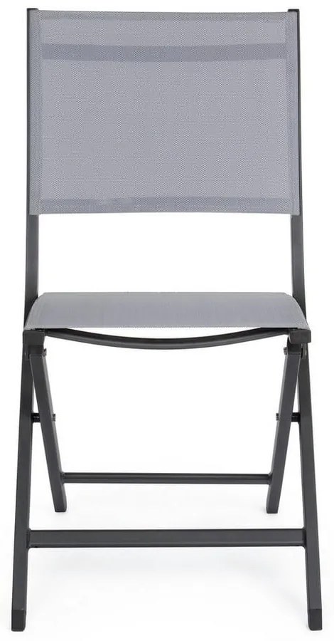 Sivá kovová záhradná stolička Elin – Bizzotto