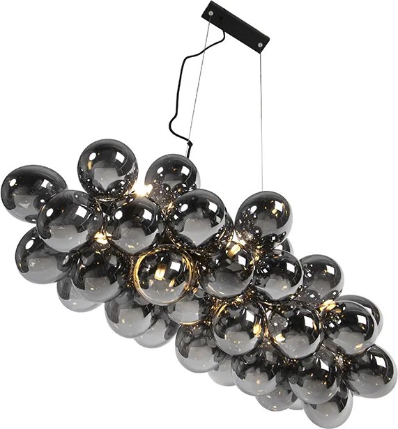 Inteligentné závesné svietidlo čierne s dymovým sklom 8-svetiel Vrátane 8 Wifi G9 - Uvas