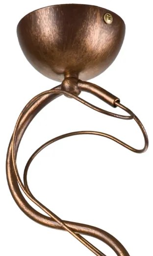 Luster na tyči COBRA 1xE27/60W/230V priemer 30 cm bronz/patina
