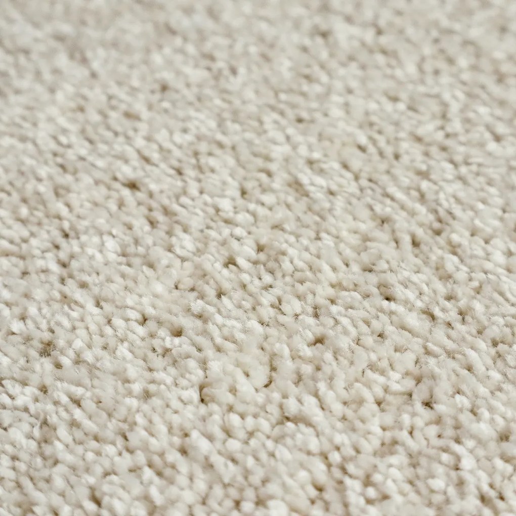 Kusový koberec Velur Ultra biely kruh, 400x400 (priemer) kruh, biela, obývacia izba, AladinWorld Expres