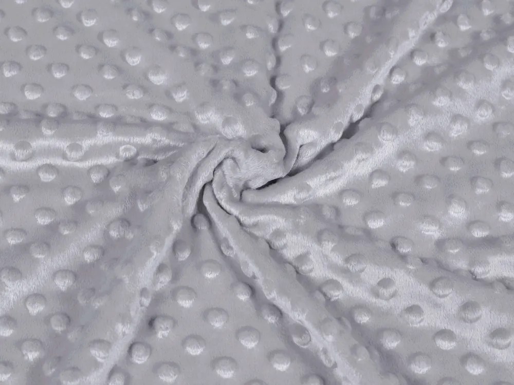 Detská látka Minky 3D bodky MKP-048 Sivá - šírka 150 cm