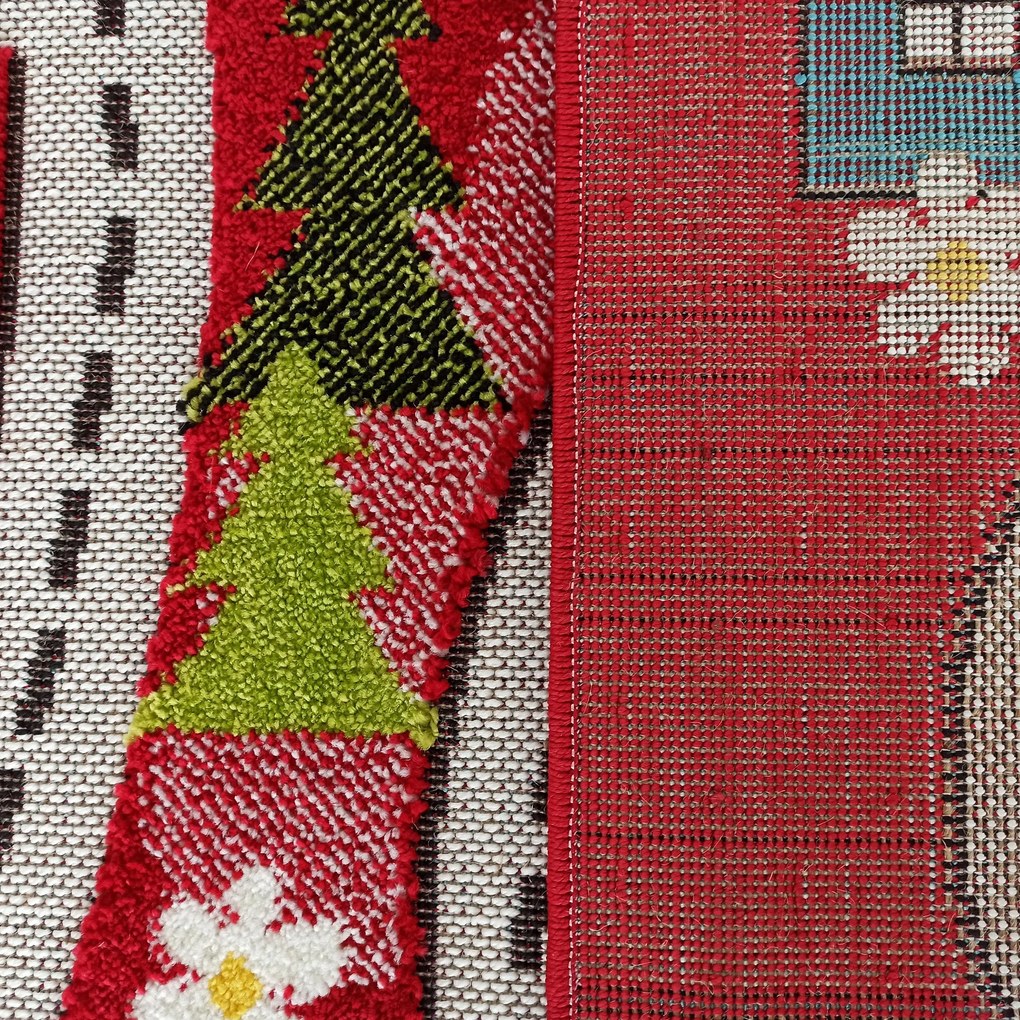 DY Červený detský koberec s motívom mesta Color Kids 02 Rozmer: 300x400 cm