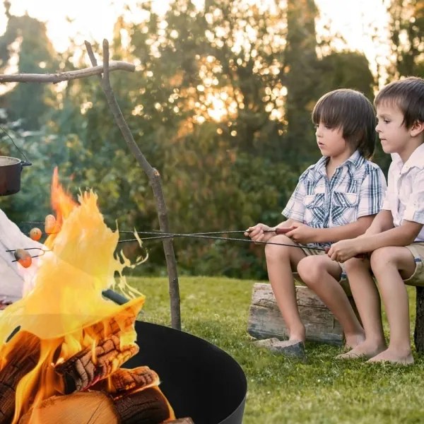 Prenosné ohnisko na drevo 57x30 cm čierne