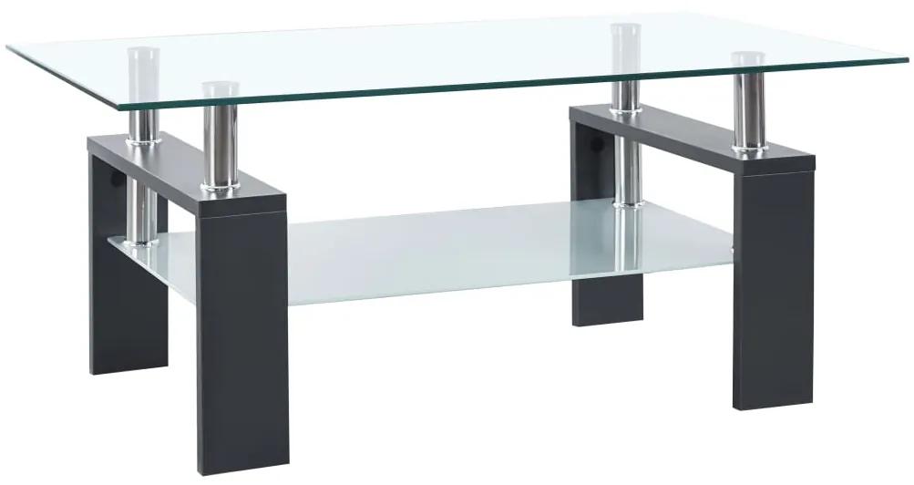 vidaXL Konferenčný stolík sivý 95x55x40 cm tvrdené sklo