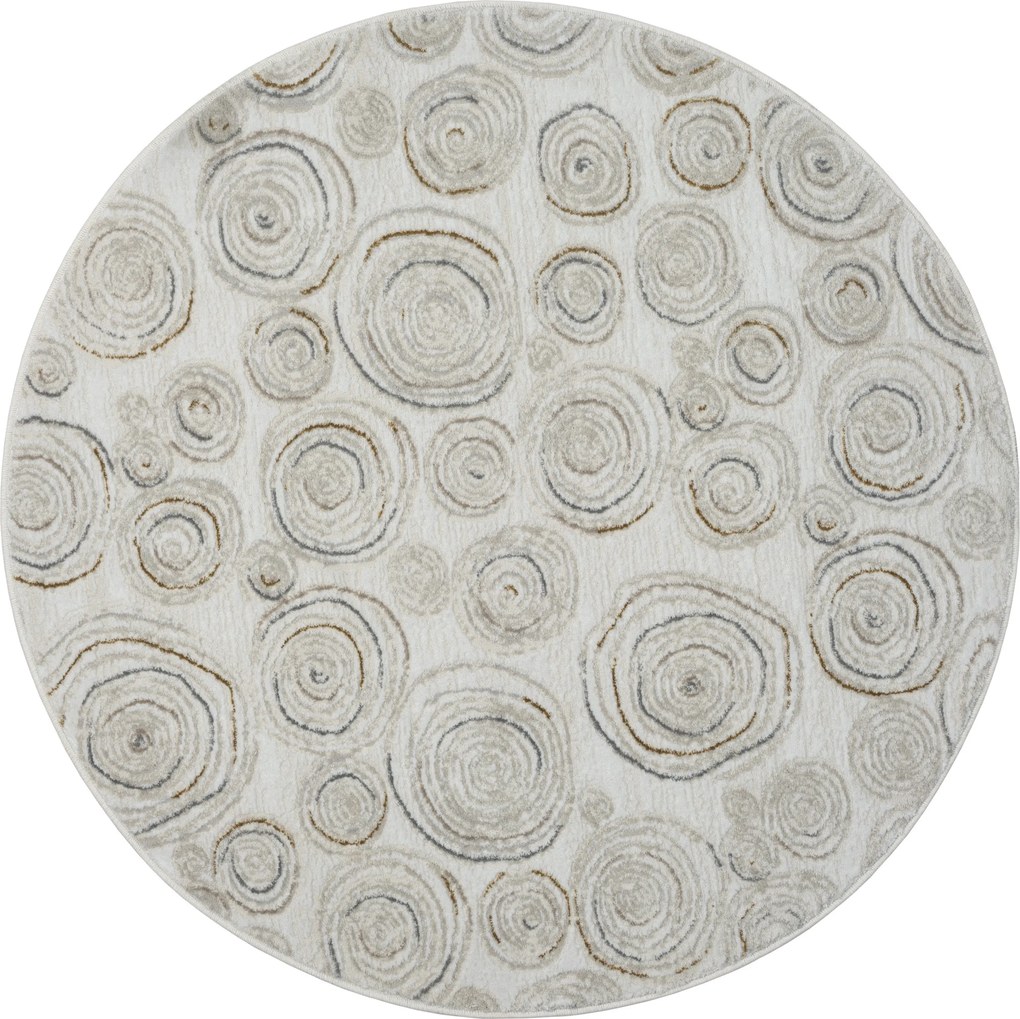 My Flair, Kusový koberec My Style CA60050 creme kruh, 120x120 (priemer) kruh, béžová, chodba / predsieň