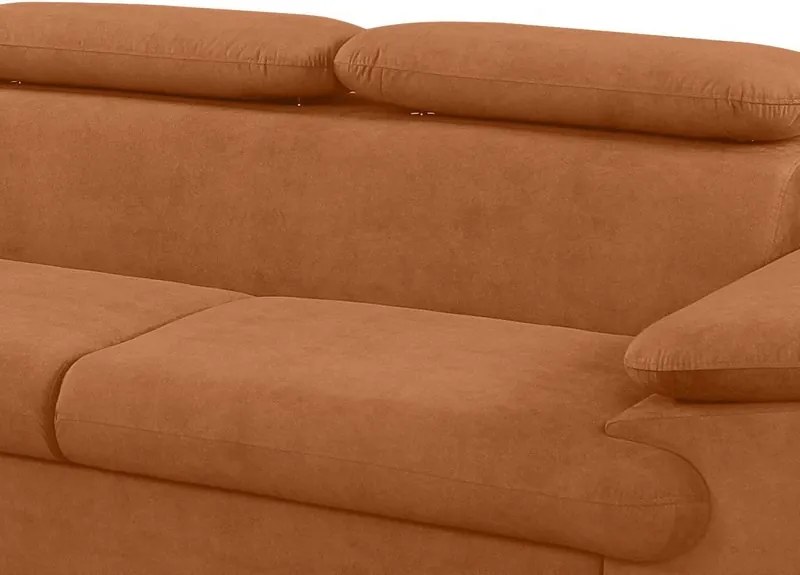 Rohová sedacia súprava Scala, hrdzavá látka, ľavý roh