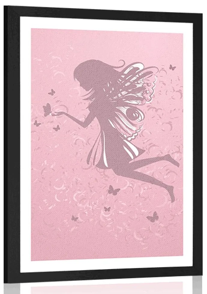 Plagát s paspartou láskyplná víla - 30x45 black