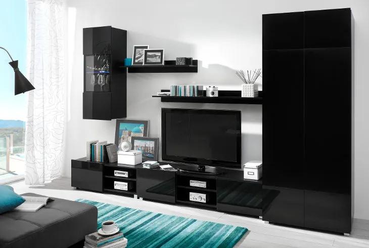 MEBLINE Lacný nábytok do obývacej izby DANGELO zostava 3 Čierny | BIANO
