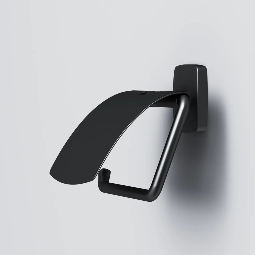 Držiak na toaletný papier AM.PM Gem AGA341422 s vekom, čierny