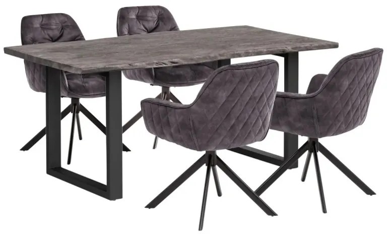 furniture-nabytek.cz - Jídelní stůl Bullwer šedočerný 140x90 cm