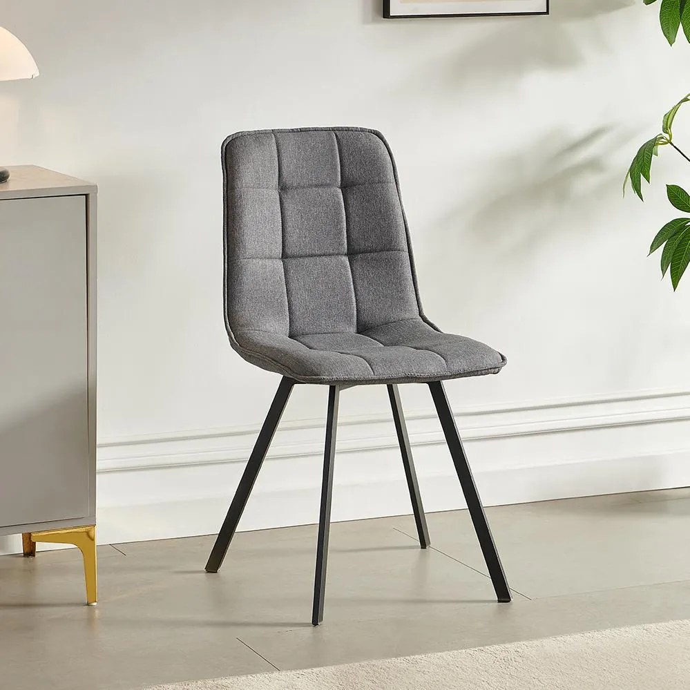 Jedálenský set 6x stolička + stôl Catini LANDON sivá/tm. sivá