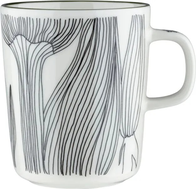 Hrnček Oiva Kukat puhkeavat 0,25l, čierno-bielo-zelený