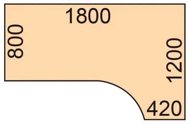 Výškovo nastaviteľný stôl, 180x120 cm, 2 motory, L/P, čierna podnož, orech