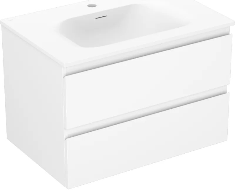 Mexen Orio, kúpeľňová skrinka 70 cm s umývadlom Vela, 2 zásuvky, biela matná, 91A10-07047-2-BFF01-W23M01