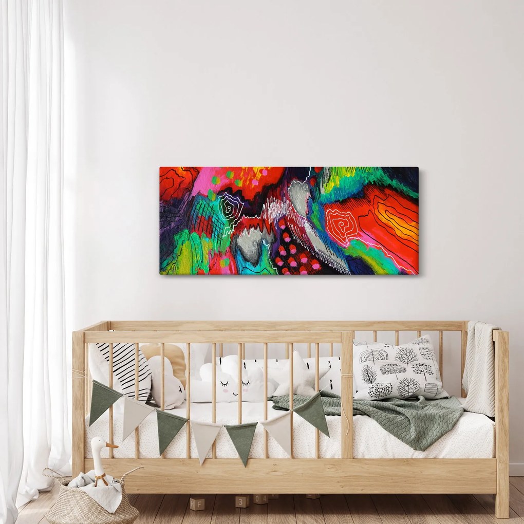 Obraz abstraktné - farby (120x50 cm)