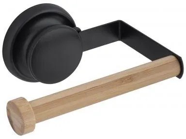Držiak na toaletný papier prísavka bambus/čierny GAVI-BUP