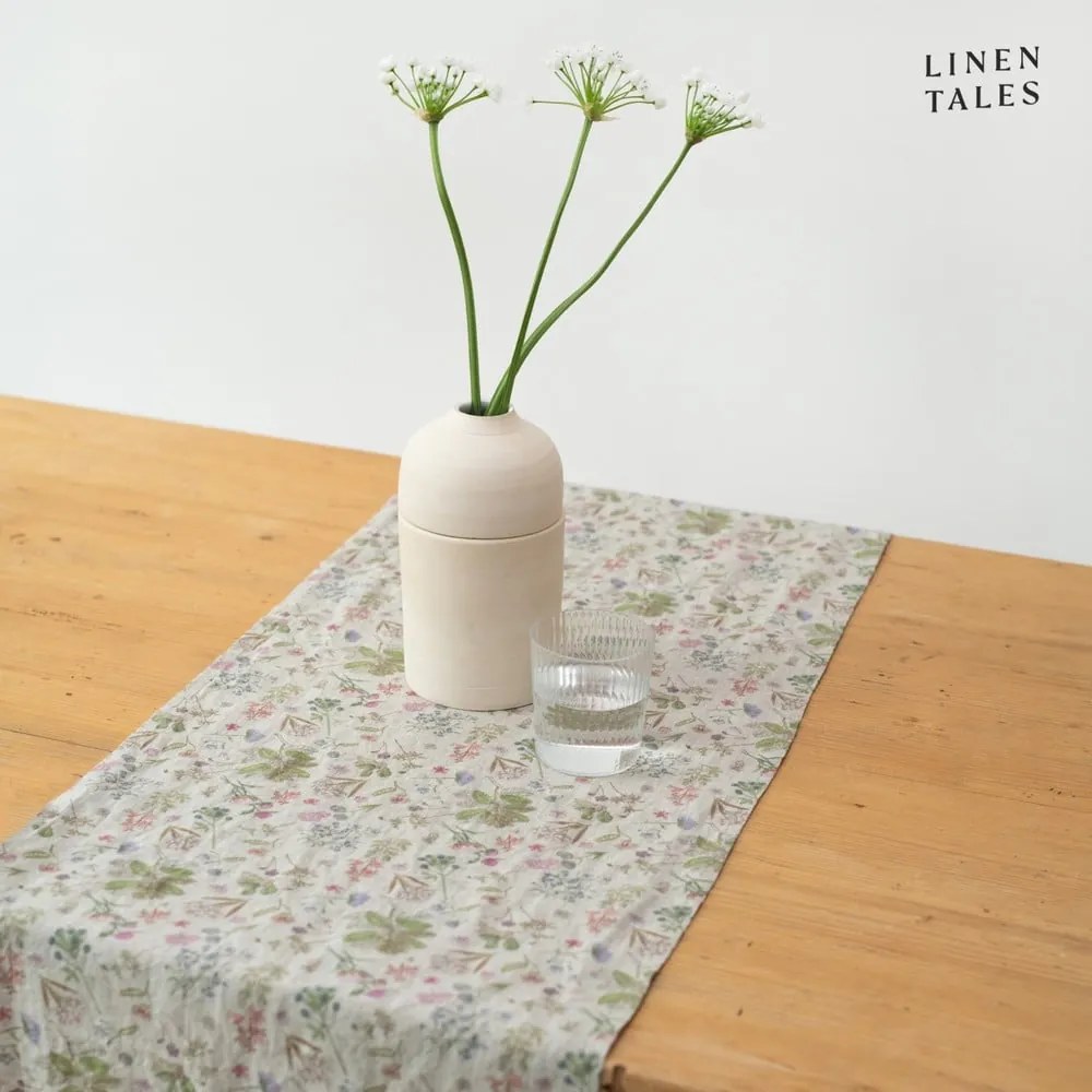 Ľanový behúň na stôl 40x200 cm Botany 2 Lightweight – Linen Tales