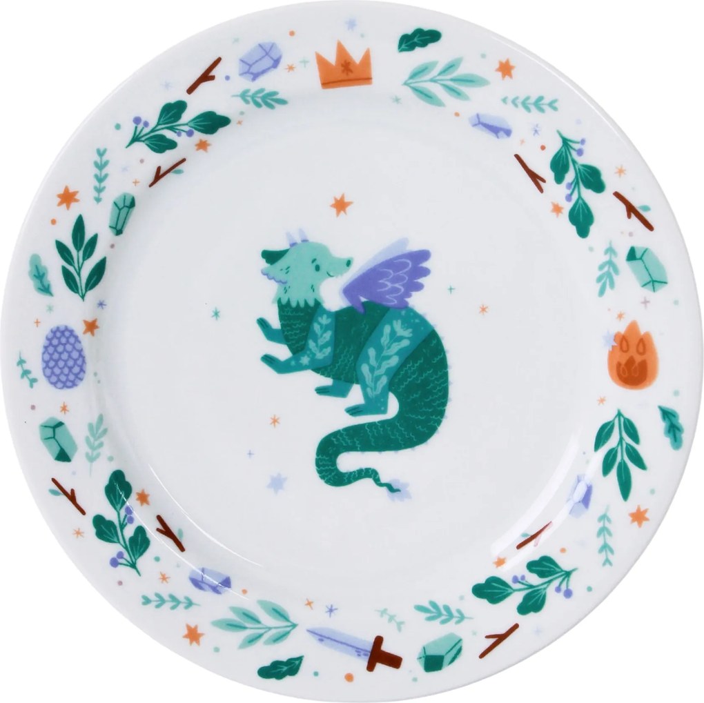 Bella Rose Dětský porcelánový talíř Drak Ø 19 cm