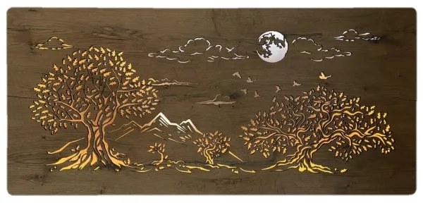 Li-Go 5478/DUB2 - LED stmievateľná nástenná dekorácia LED/24W/230V 130x60 cm dub