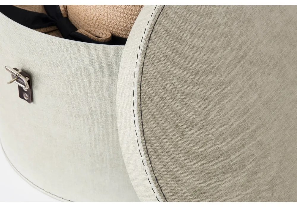 Béžové kartónové úložné boxy v súprave 2 ks s vekom ø 37,5x25 cm Rut Canvas Paper Laminate – Bigso