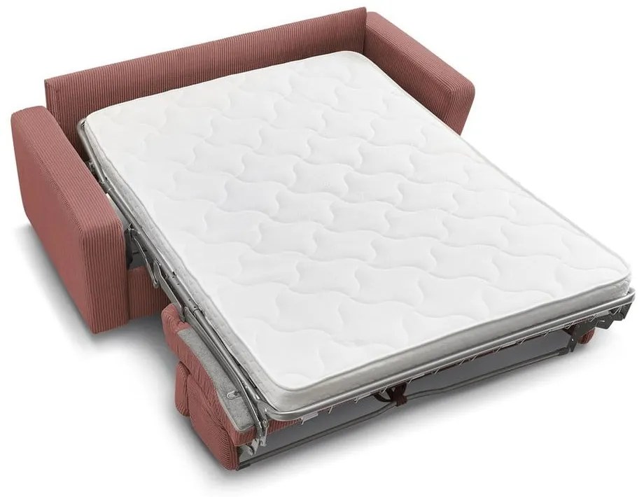 Ružová menčestrová rozkladacia pohovka 215 cm Monaco – Bobochic Paris