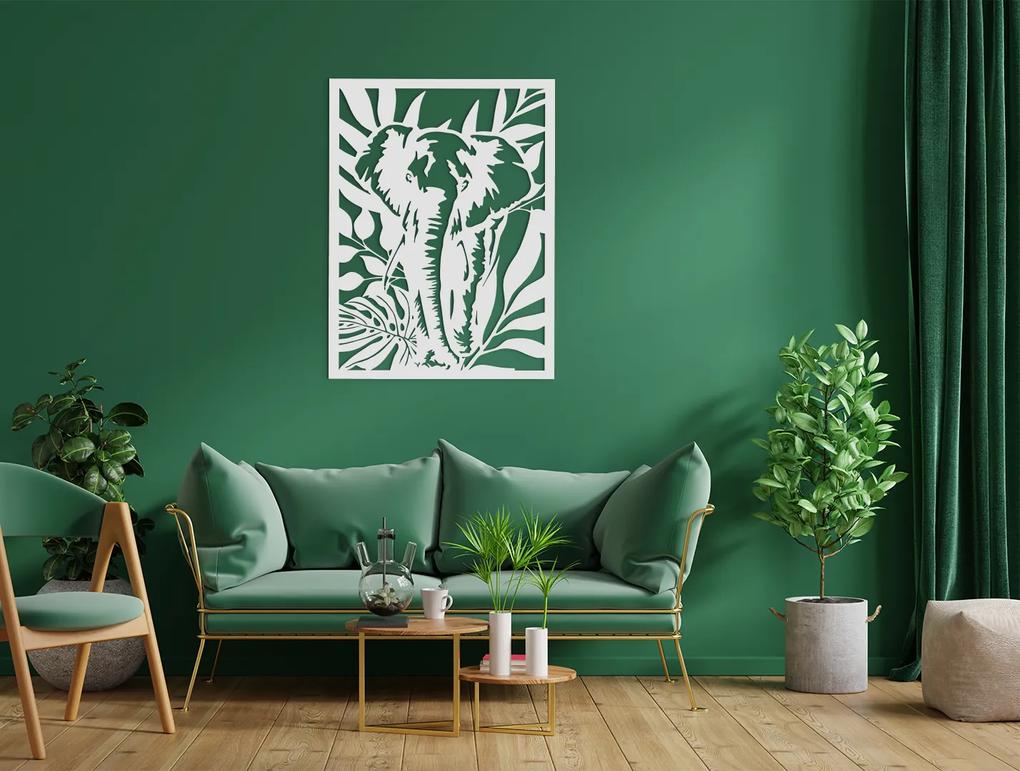 drevko Drevený obraz na stenu Slon v zeleni