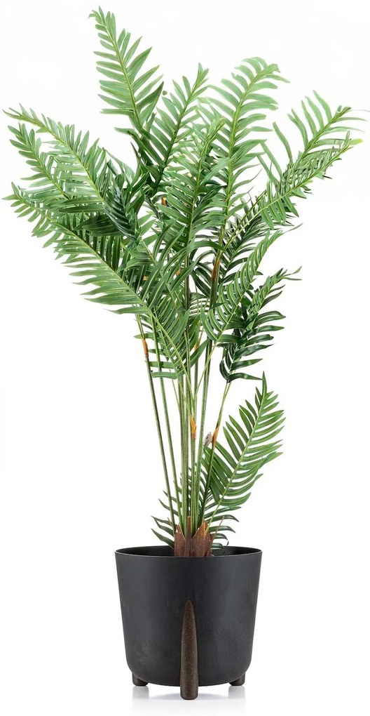 PLASTOVÝ KVETINÁČ MOSS 34X32 CM IMITÁCIA BETÓNU ČIERNA