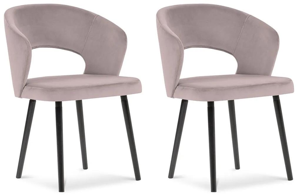 WINDSOR & CO Sada 4 ks Zamatová stolička Elpis dĺžka 55 × šírka 56 × výška 80 cm